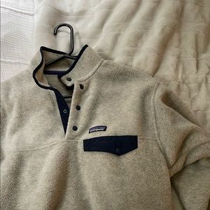 Cream Patagonia Synchilla Snap Pull over